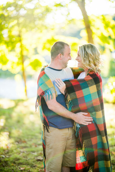 blanket wrapped around couple Kaitlyn Ferris engaged 
