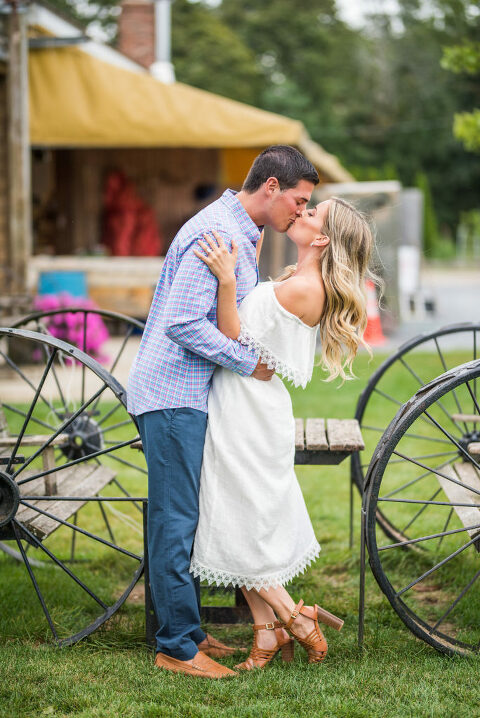 kiss romantic engagement farm