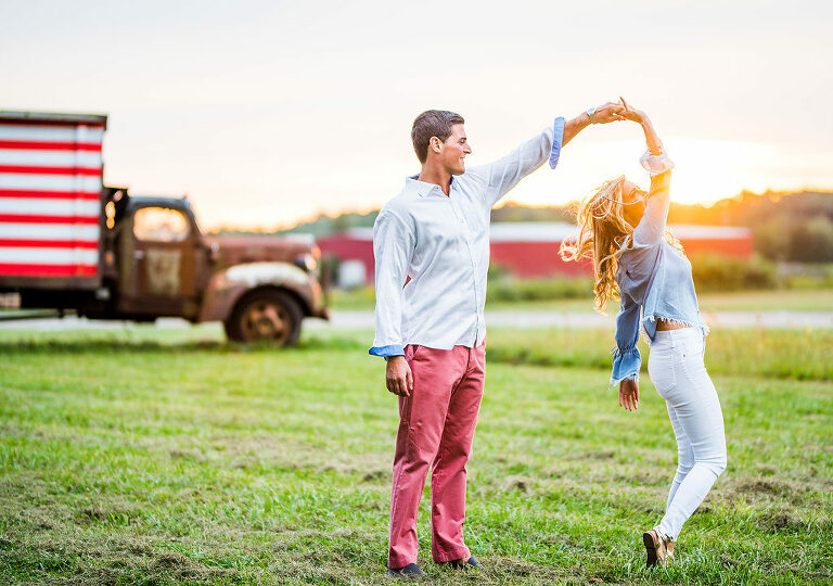 sunset romantic engagement