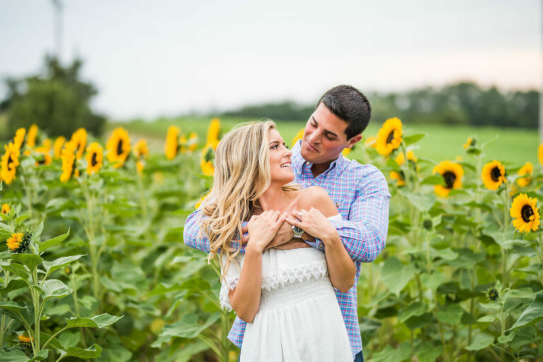 sunflowers romantic engagement