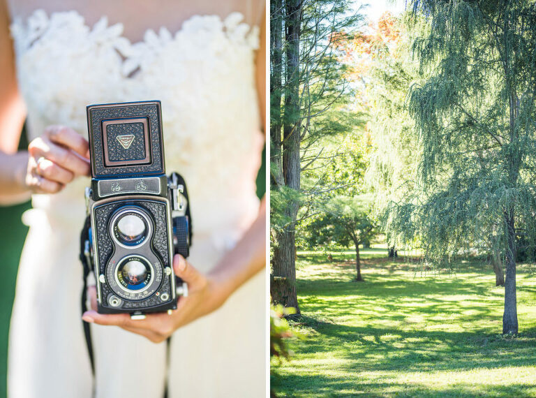 vintage cameras bride Kaitlyn Ferris photography garden wedding
