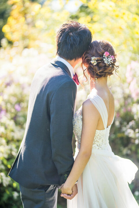 couple details of their backs Kaitlyn Ferris photography garden wedding