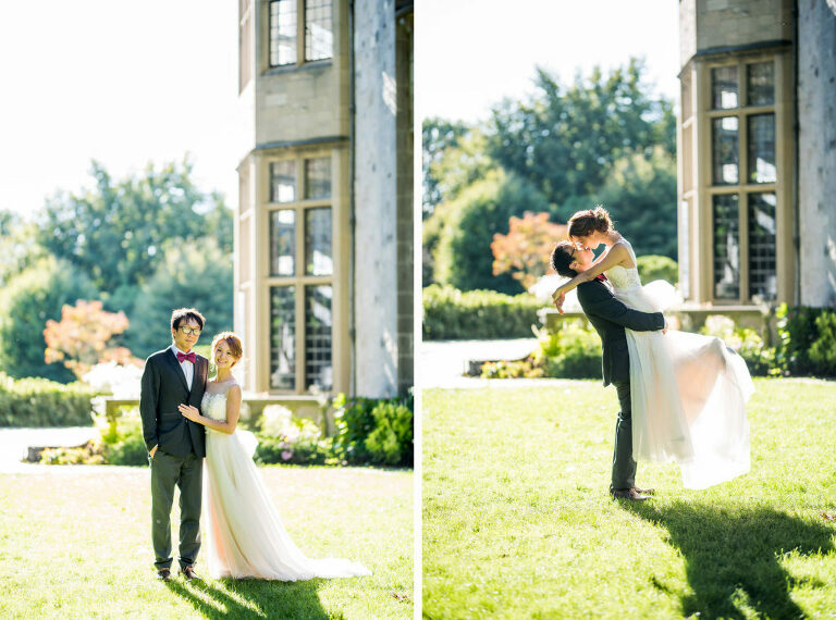 groom picking up bride Kaitlyn Ferris photography garden wedding
