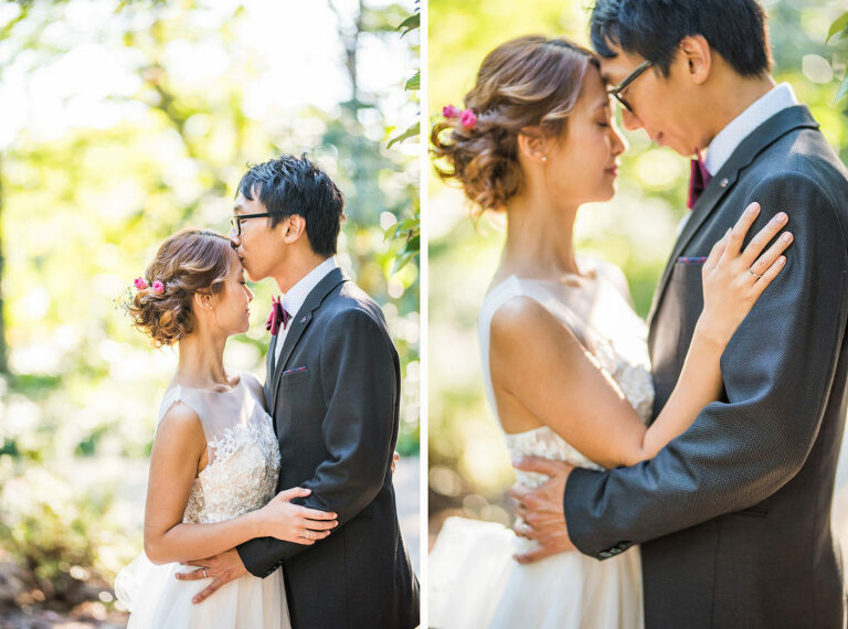 bride and groom holding each other Kaitlyn Ferris photography garden wedding