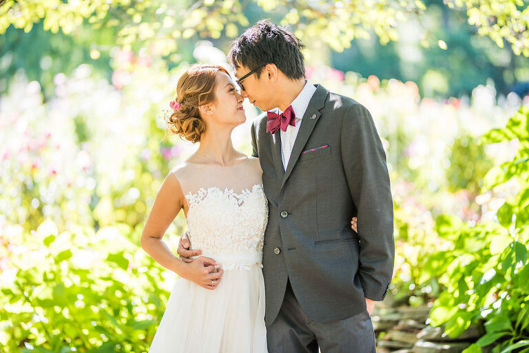 florals couple garden wedding
