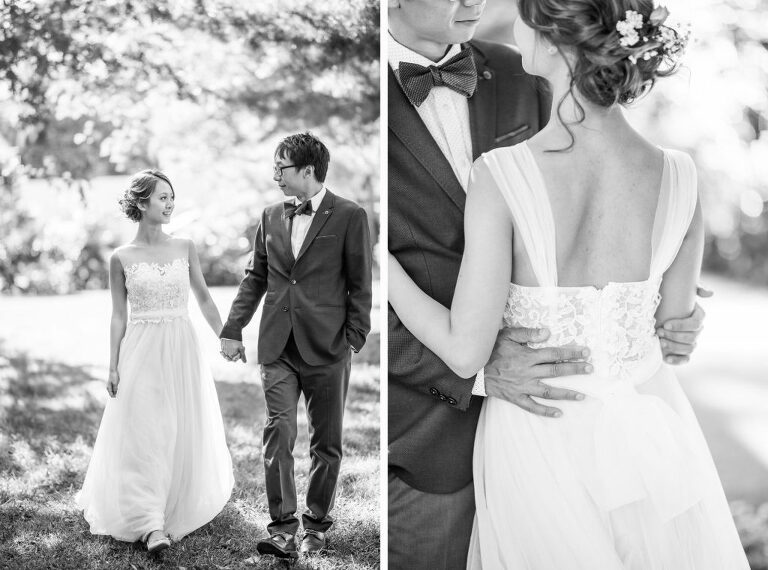 black and white couple details garden wedding