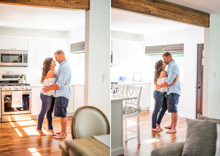 Calverton Engagement Shoot | Engagement Shoot at Home | Rustic Farrm Kitchen Engagement Shoot | North Forrk Wedding Photographer3